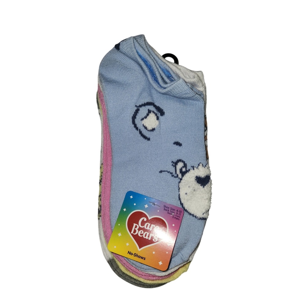 Care Bears No Show Socks 5 Pair Pack Women's Shoe Size 4-10 Sock 9-11 New